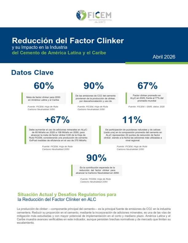 Portada: Reducción del Factor Clinker y su Impacto en la Industria del Cemento de América Latina y el Caribe